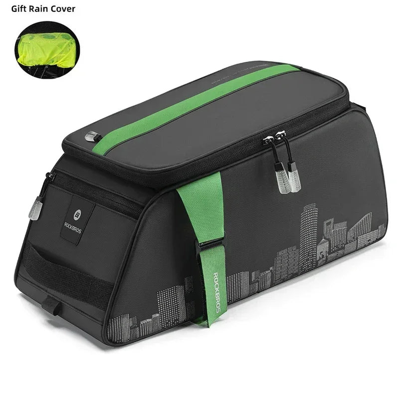 ROCKBROS Fahrradtasche 2-in-1 Reisefotografie Sport Fitness Umhängetasche PU Fahrradgepäckträger Rücksitz Aufbewahrungsbox Fahrradausrüstung