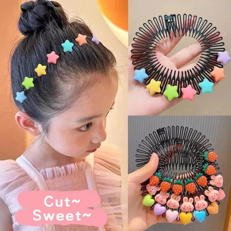 3 Stk. Kinder Y2k Stern Bunter Haarkamm Gebrochener Haarband Haarspangen Häschen Herz Süßer Kopfschmuck Prinzessinnen Mädchen Haarschmuck