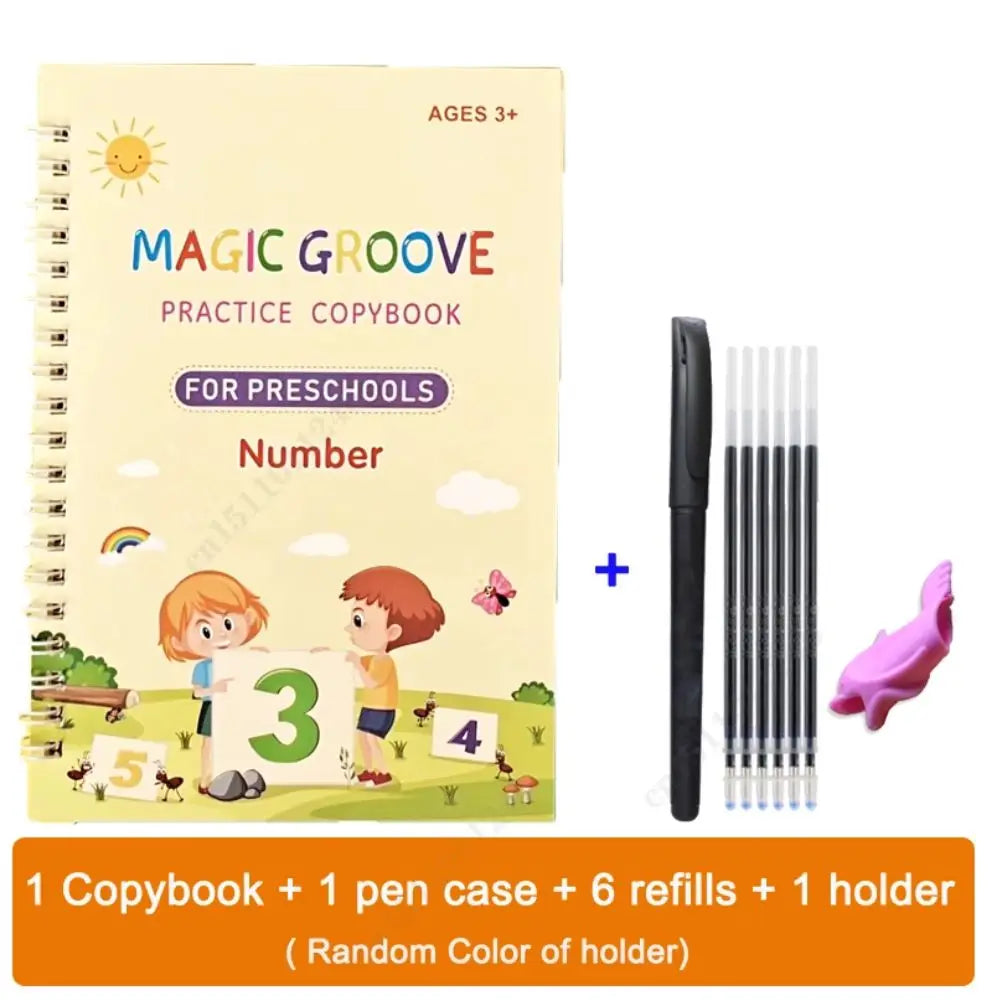 Schreibübungsbücher Englisch Groove Magic Practice Copybook Kinderbuch Lernzahlen Buchstaben Alphabet Kalligrafie Geschenk