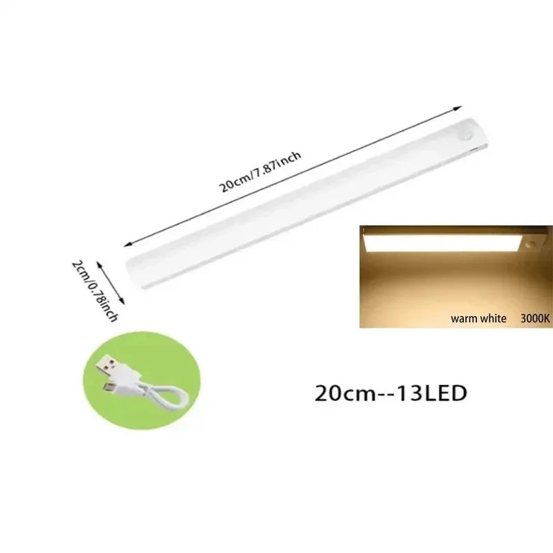 PIR-Bewegungssensor-LED-Leuchten Wiederaufladbare Lampe Schlafzimmer-Dekoration Dimmbares Nachtlicht Schranktreppenlampen Zimmer Bar Beleuchtung