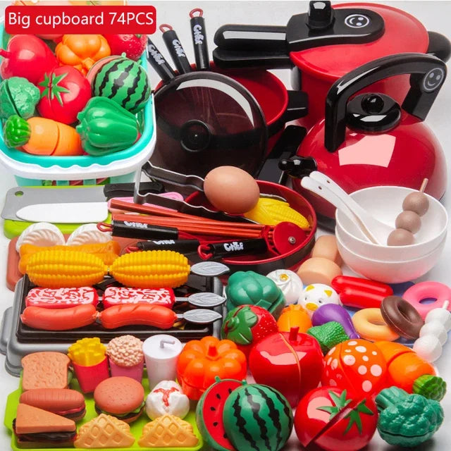 Kids’ Pretend-Play Kitchen & Cutting Fruit Set