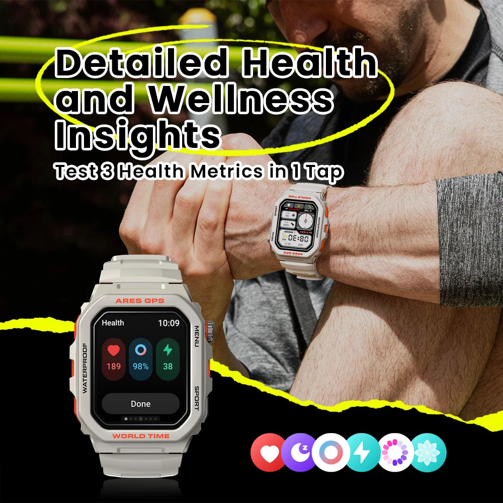 Neue Zeblaze Ares GPS Smartwatch mit integriertem Alexa & GPS Bluetooth Telefonanrufen Smartwatch Herzfrequenz SpO2 Fitness Tracker