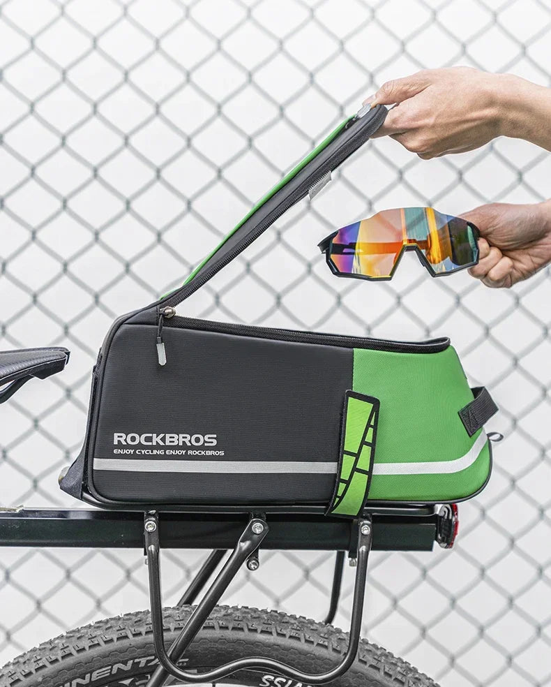 ROCKBROS Fahrradtasche 2-in-1 Reisefotografie Sport Fitness Umhängetasche PU Fahrradgepäckträger Rücksitz Aufbewahrungsbox Fahrradausrüstung