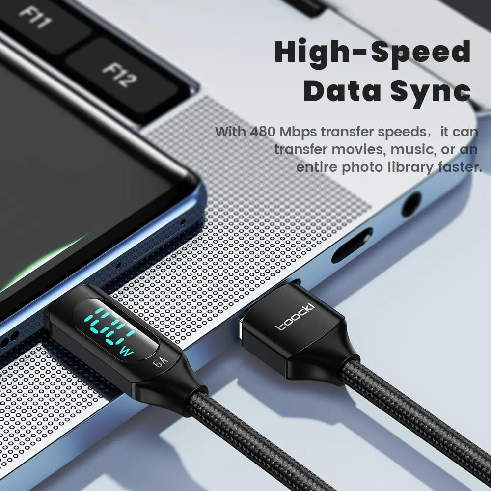 Toocki 100W USB Typ C Kabel für Huawei Honor Xiaomi Samsung SuperCharge Schnellladekabel USB C Datenkabel 1m 2m