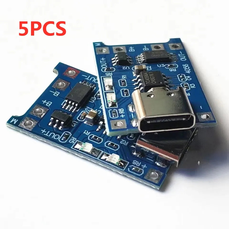 2/5 Stück 5V 1A Micro/Type-C/Mini 18650 TP4056 Lithium-Batterie-Ladegerät-Modul Ladeplatine mit Schutzfunktion Dual-Funktionen Li-Ion