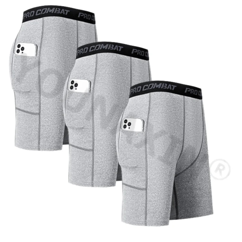 3 Stk. Herrenunterwäsche Boxershorts Lange Unterhosen Sport-Shorts mit Tasche Fitness Training Laufen Unterhosen S M L XL 2XL 3XL