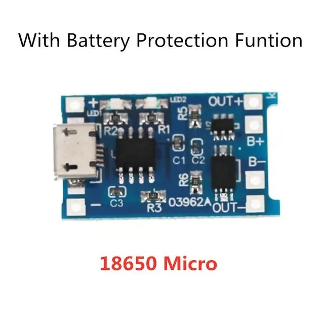 2/5 Stück 5V 1A Micro/Type-C/Mini 18650 TP4056 Lithium-Batterie-Ladegerät-Modul Ladeplatine mit Schutzfunktion Dual-Funktionen Li-Ion