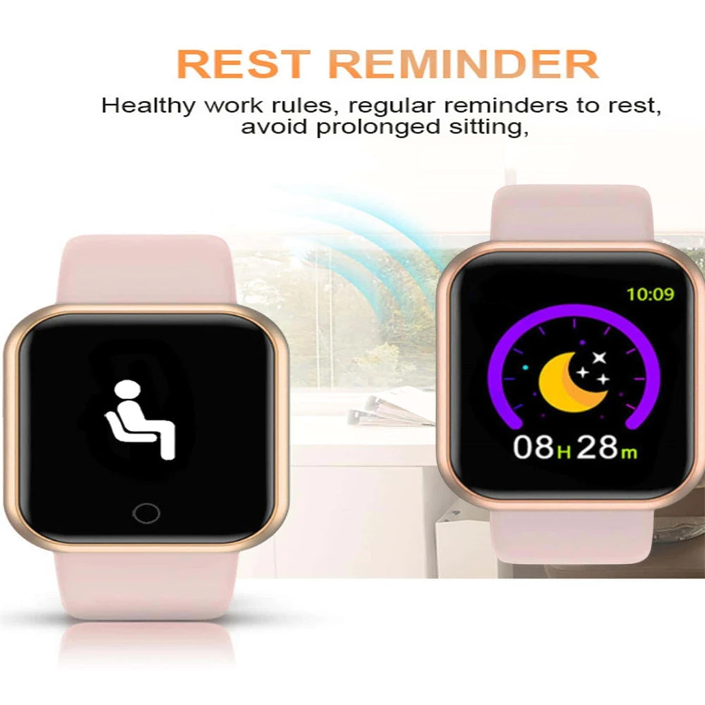 Men Smartwatch Smart Watch Sports Watches Bracelet Women Fitness Kids Digital Wristwatch Electronic Black Clock For Android IOS