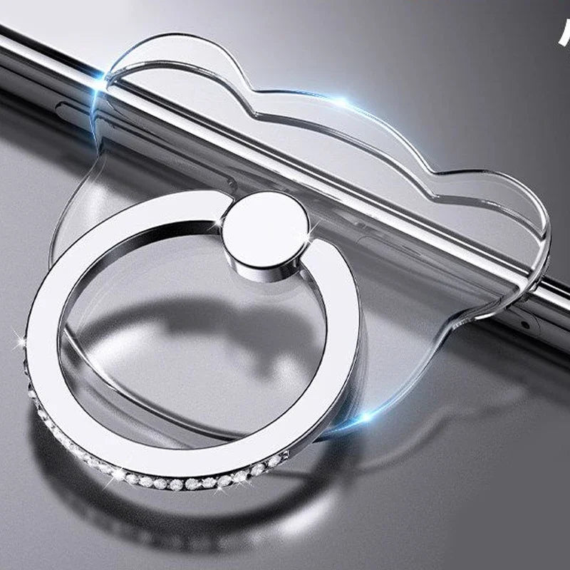 Transparenter Luxus-Schmetterlings-Fingerring-Handyhalter für iPhone 15 Smartphone-Sticker-Ständer-Zubehör faltbarer Halter