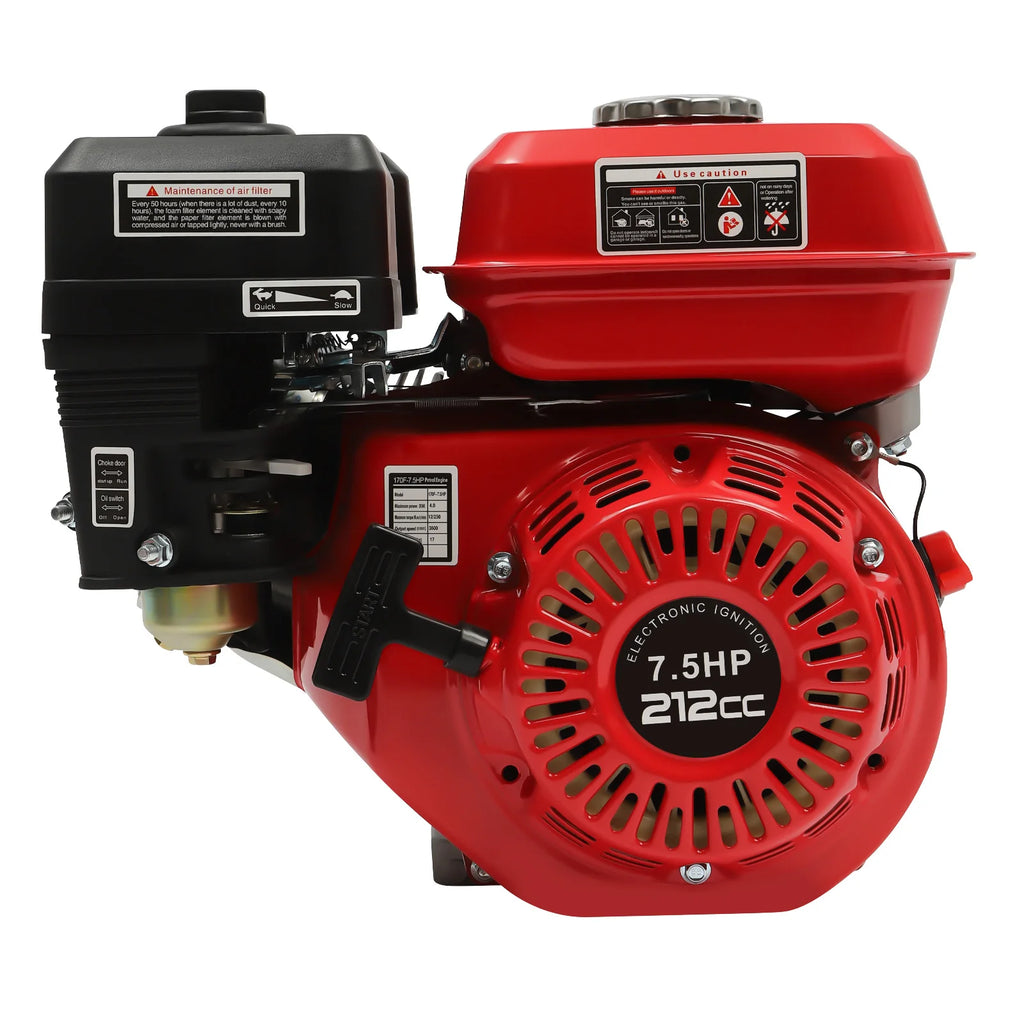 4-Takt 212cc Benzinmotor, 7,5PS 4000W 3600 U/min Einzylinder-Handstart-Benzinmotor, Kurbelwellendurchmesser 20mm