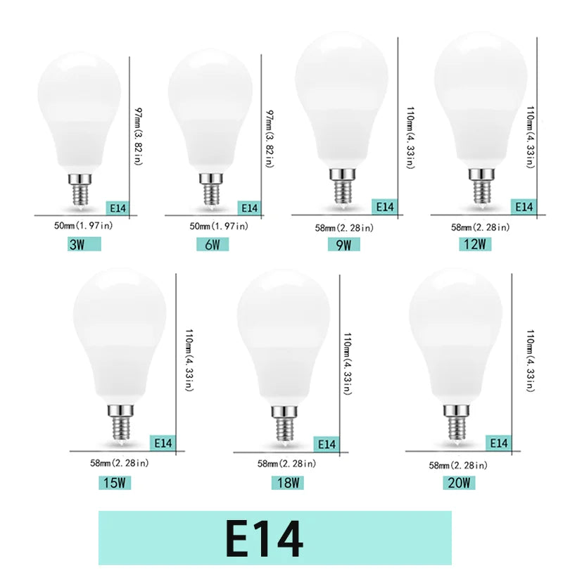 10 Stk. LED-Lampe E27 B22 E14 220V LED-Lampe SMD2835 Bombilla 3W 6W 9W 12W 15W 18W 20W LED-Leuchten Energiesparend für Innenräume Schlafzimmer Zuhause