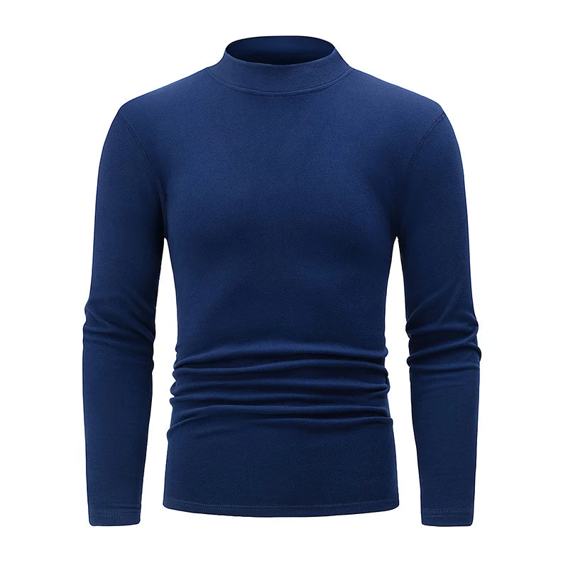 1/2 Stück Herbst und Winter Herren Halb-Stehkragen Modisches Basis Langarmshirt Einfarbiges Freizeit Sport Fitness Warmes T-Shirt