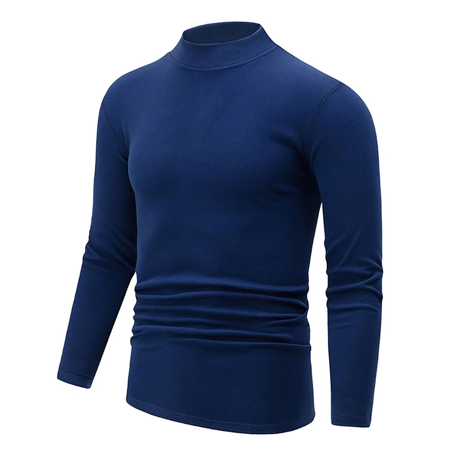 1/2 Stück Herbst und Winter Herren Halb-Stehkragen Modisches Basis Langarmshirt Einfarbiges Freizeit Sport Fitness Warmes T-Shirt