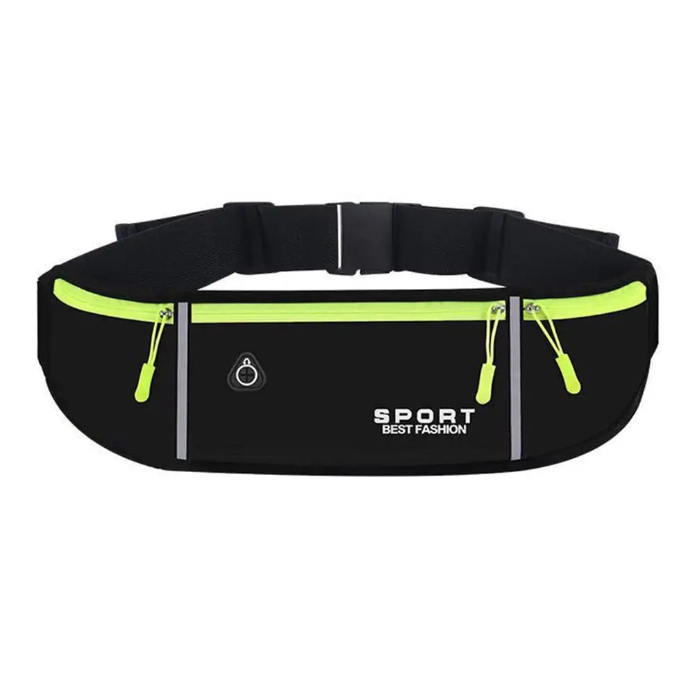 Running Waist Bag Sports Outdoor Jogging Marathon & Fitness Adjustable Waist Bag With Water Bottle Holder Zipper Pockets