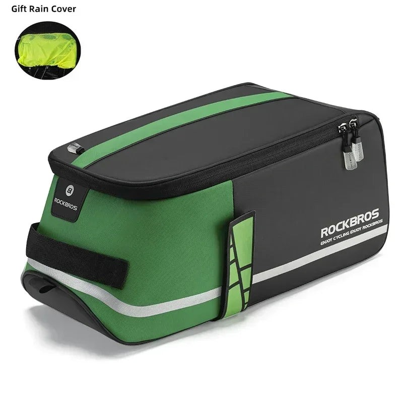 ROCKBROS Fahrradtasche 2-in-1 Reisefotografie Sport Fitness Umhängetasche PU Fahrradgepäckträger Rücksitz Aufbewahrungsbox Fahrradausrüstung