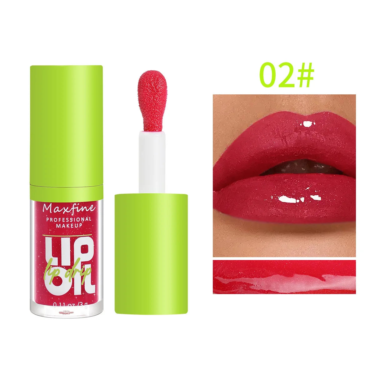 Lipgloss Wasserfest Lang anhaltend Feuchtigkeitsspendend Antihaft-Becher Nicht verblassend Flüssiger grüner Verpackungs-Lipgloss Kosmetik