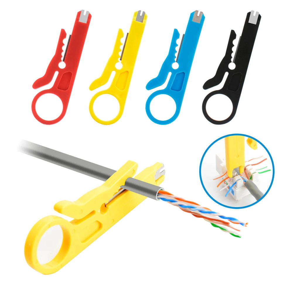 1-Stück / 3-Stück Abisolierzange mit Anlegewerkzeug, Multi-Kabelabisolierwerkzeug für RJ45 RJ11 Netzwerk-, Telefon- & CCTV-Verkabelung