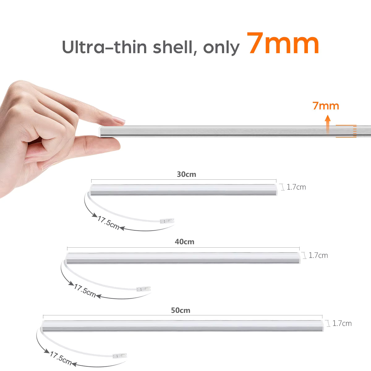 Penetrable Wood Touch Sensor Dimmable LED Lights Motion Sensor Under Cabinet Kitchen Light Aluminum Bar Lamp Wardrobe Shelf Deco