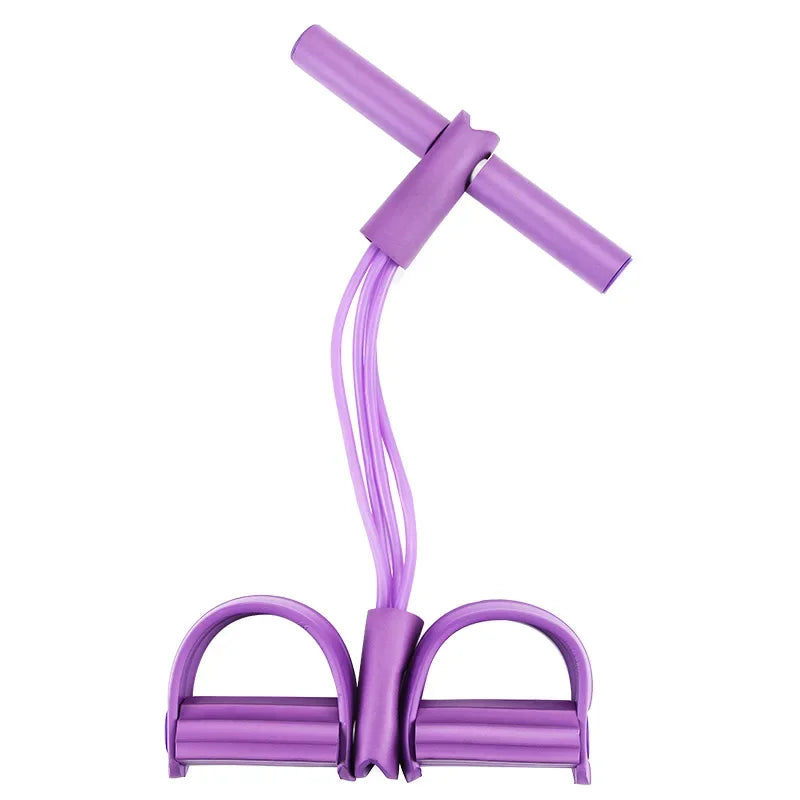 1PCS Multifunktions-Spannseil mit 4 Röhren, elastischer Yoga-Pedal-Puller-Widerstandsband, Naturkautschuk-Spannseil Fitnessgeräte