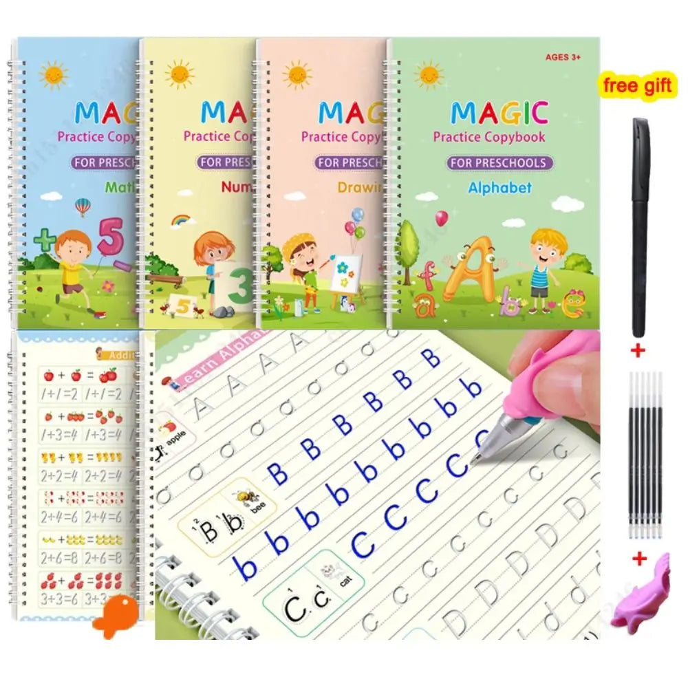Schreibübungsbücher Englisch Groove Magic Practice Copybook Kinderbuch Lernzahlen Buchstaben Alphabet Kalligrafie Geschenk