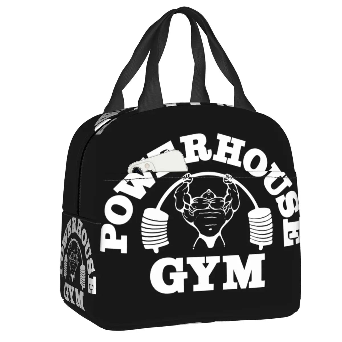 Powerhouse Gym Logo Insulated Lunch Bags for Work School Bodybuilding Fitness Portable Thermal Cooler Bento Box Women Kids