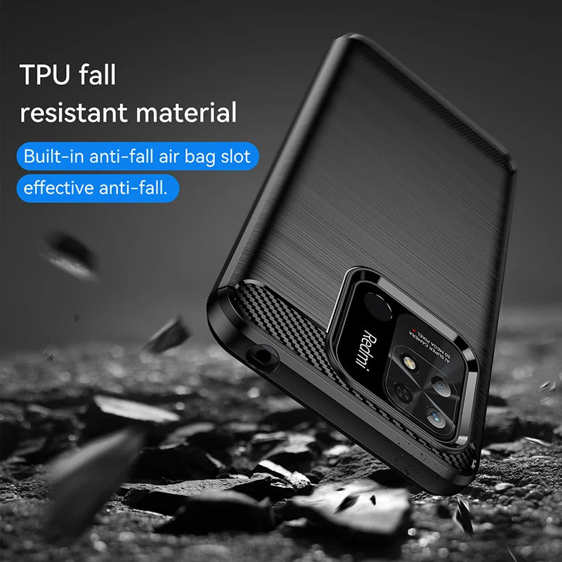 Para Xiaomi POCO C40 Funda para POCO C40 X4 M4 Pro F4 M3 X3 M5 M5S Funda Protectora Fibra TPU Silicona Armadura Goma POCO C40 Cubierta