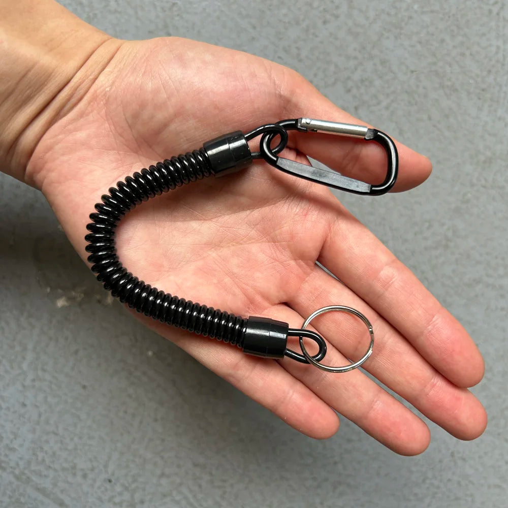 1PC Taktische einziehbare Feder, elastisches Seil, Sicherheitsausrüstung, Werkzeug, Wandern, Camping, Anti-Verlust-Telefon, Schlüsselanhänger, Angelschnüre für Outdoor