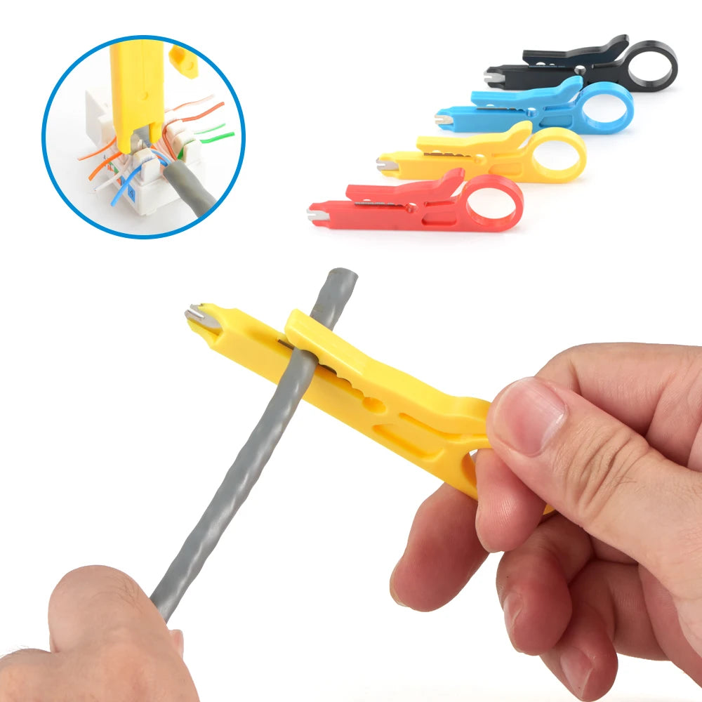 1-Stück / 3-Stück Abisolierzange mit Anlegewerkzeug, Multi-Kabelabisolierwerkzeug für RJ45 RJ11 Netzwerk-, Telefon- & CCTV-Verkabelung