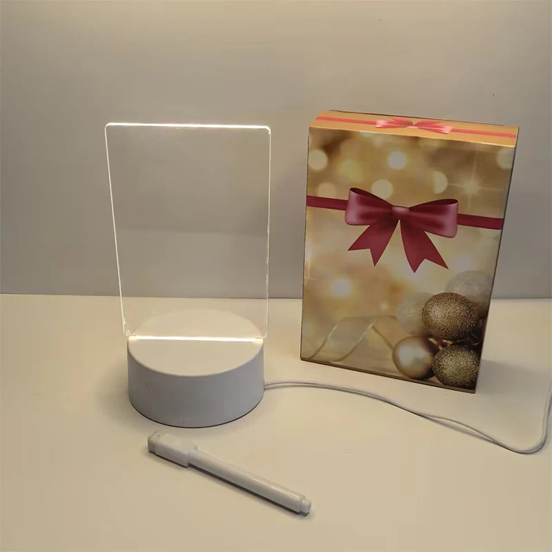 Nachrichtenbrett-Nachtlicht-Lampe, Baby, transparentes Acryl-LED-Licht, 3D-Schreibbrett-Nachtlichter für Schlafzimmer und Schreibtisch