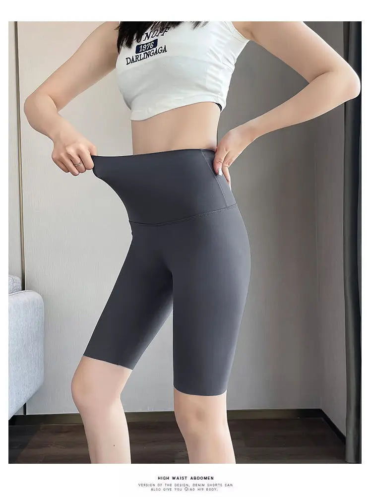 BIVIGAOS Liquid Cycling Shorts Women Honeycomb High Waist Tummy Control Butt Lifter Seamless Fitness Sports Biker Short Leggings