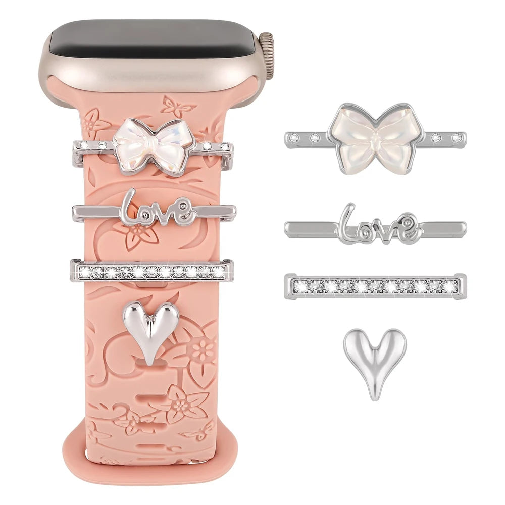Charms for Apple Watch Band Series 9 8 7 6 5 4 SE 38 42 40 49 41 45 44 mm Decorative Ring Galaxy Watch 4 5 6 7 Strap Accessories