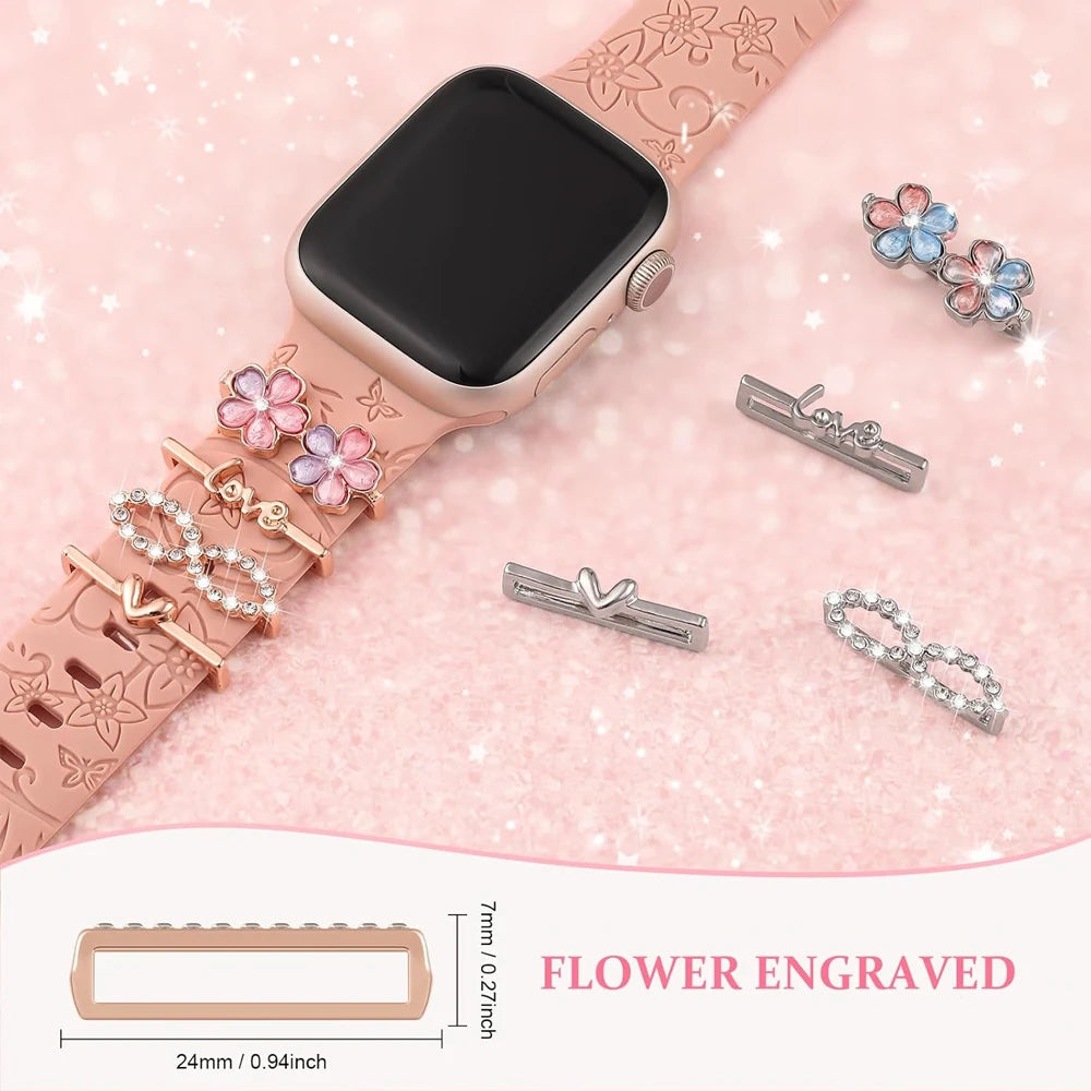 Anhänger für Apple Watch Armband Serie 9 8 7 6 5 4 SE 38 42 40 49 41 45 44 mm Dekoring Galaxy Watch 4 5 6 7 Armband Zubehör