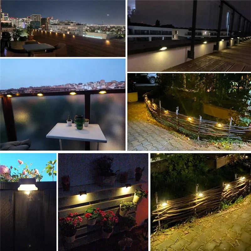 LED Solar Stufenlampe Weg Treppe Gartenleuchten Wasserdicht Balkonlicht Dekoration für Terrassen-Treppen-Zaunlicht