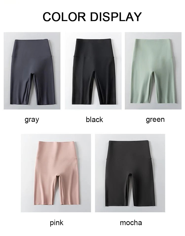 BIVIGAOS Liquid Cycling Shorts Women Honeycomb High Waist Tummy Control Butt Lifter Seamless Fitness Sports Biker Short Leggings
