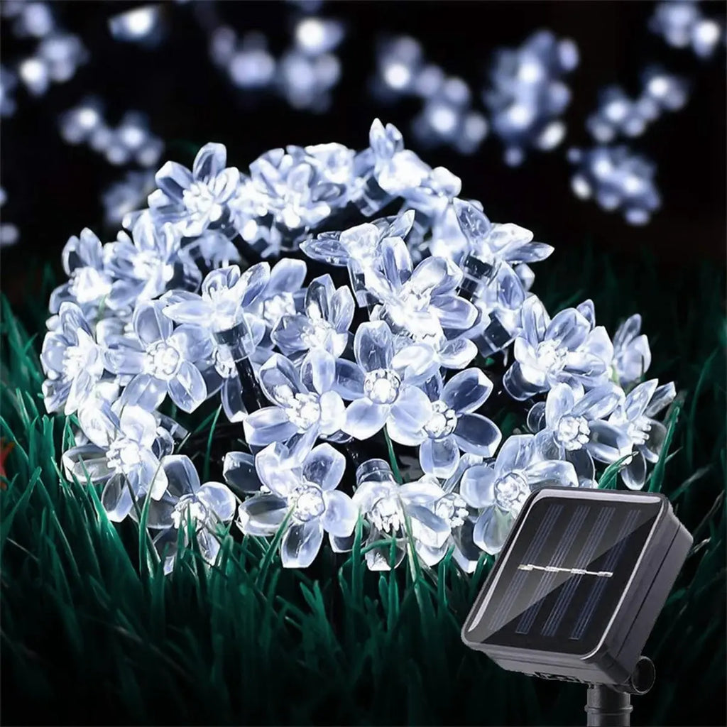 1 Stk Solar Lichterkette Blumen Outdoor Wasserdicht 20/30/50/100 LED Lichterkette für Garten Zaun Terrasse Hof Weihnachtsbaum Deko
