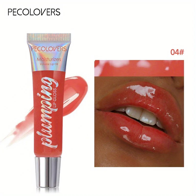 Glitzerndes Lippenöl Getönt Für Volleren Lippeneffekt, Kollagen-Lipgloss, Feuchtigkeitsspendende Lippenpflege Extreme Volumen Lippenessenz Lippenverstärker