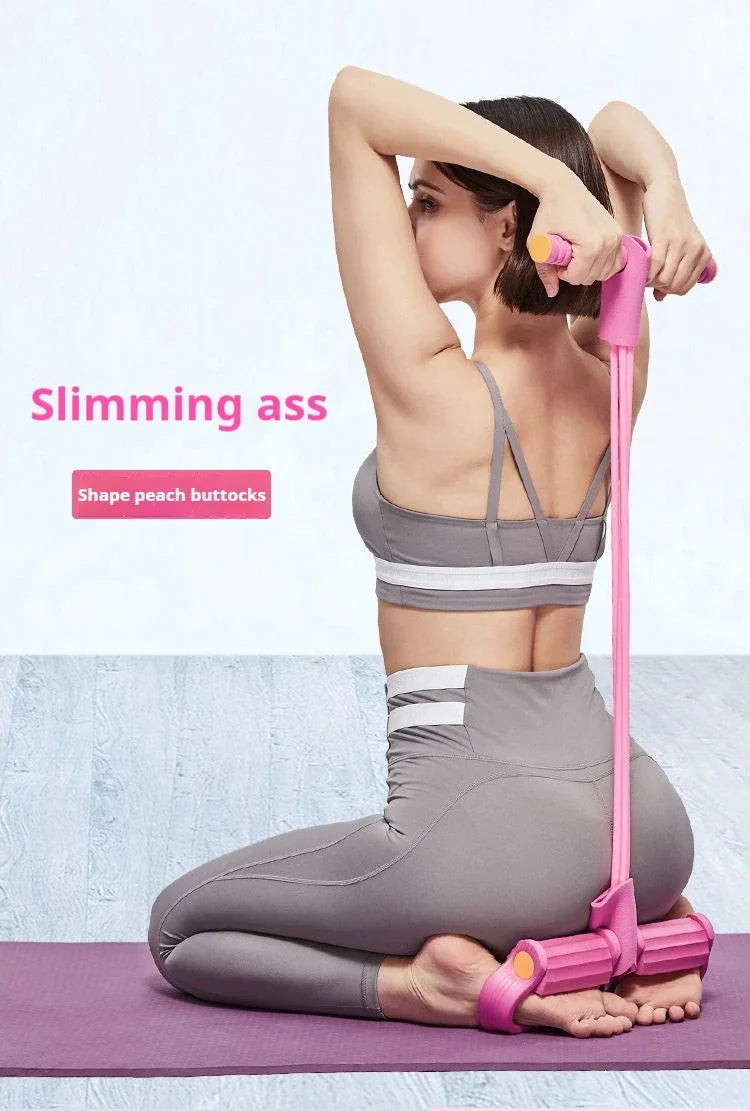 1PCS Multifunktions-Spannseil mit 4 Röhren, elastischer Yoga-Pedal-Puller-Widerstandsband, Naturkautschuk-Spannseil Fitnessgeräte