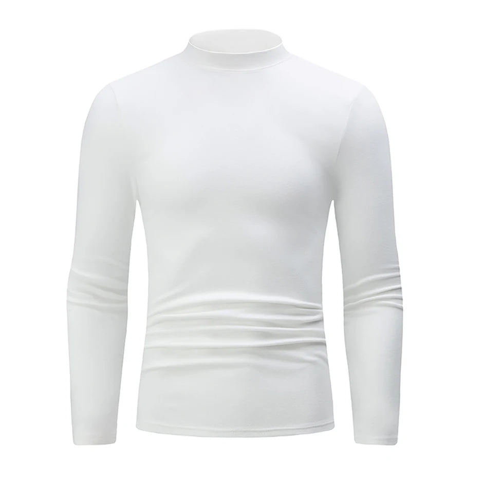1/2 Stück Herbst und Winter Herren Halb-Stehkragen Modisches Basis Langarmshirt Einfarbiges Freizeit Sport Fitness Warmes T-Shirt