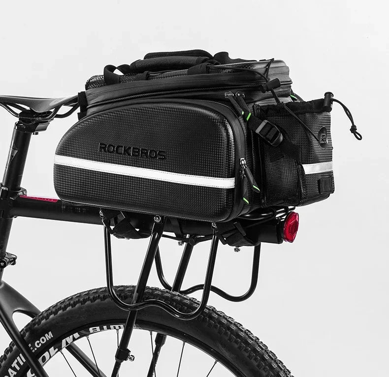 ROCKBROS Fahrradtasche 2-in-1 Reisefotografie Sport Fitness Umhängetasche PU Fahrradgepäckträger Rücksitz Aufbewahrungsbox Fahrradausrüstung