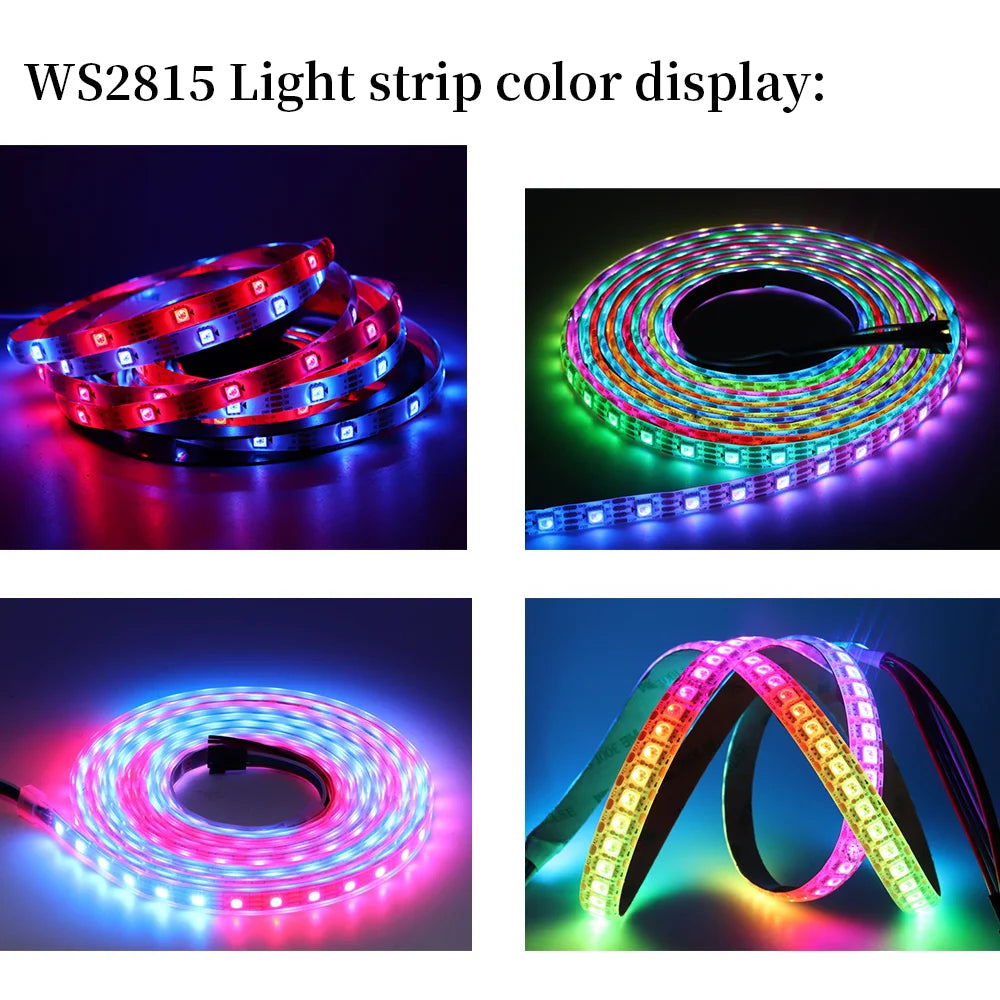 WS2815 Addressable LED lights RGBIC Color soft Led strip light with USB/DC17keys controller control Home Decoration lamp DC12V