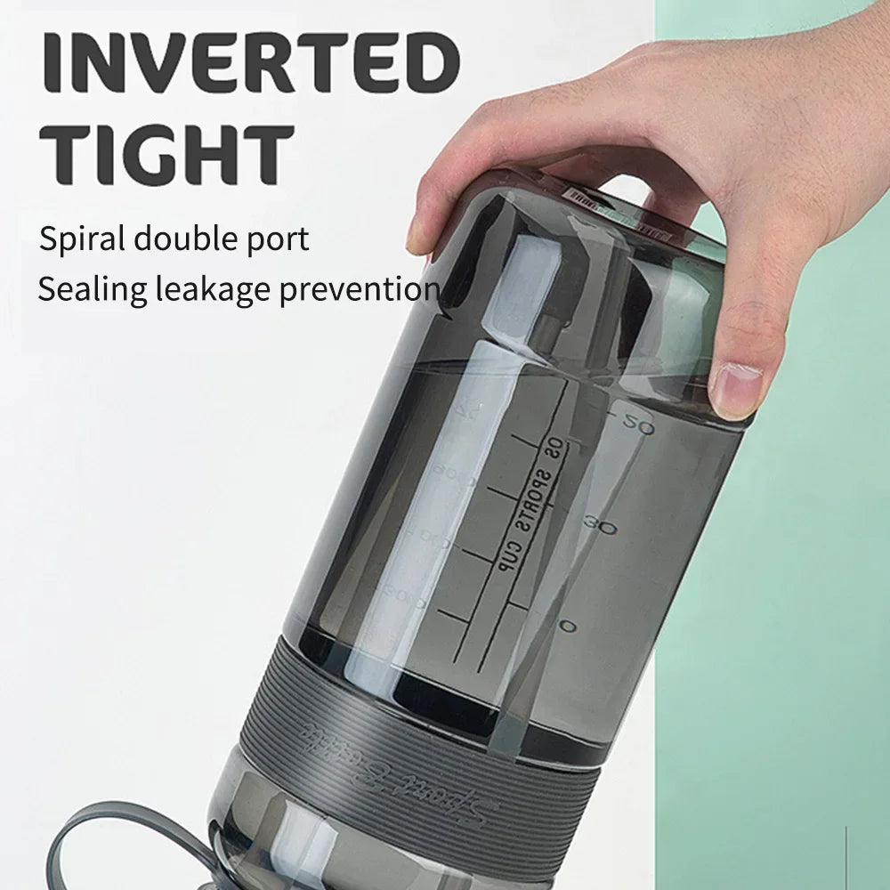 Neue 3-Liter-Trinkflasche mit Strohhalm, Fitness-Flasche mit Riemen für Outdoor, Reisen, Sport, große Kapazität