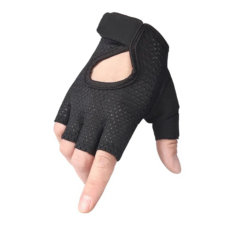 Turnhalle Handschuhe Frauen Männer Gewichtheben Fitness Handschuhe Fingerlos Atmungsaktiv Rutschfeste Gelpolster Bodybuilding Training Hanteln Handschuhe
