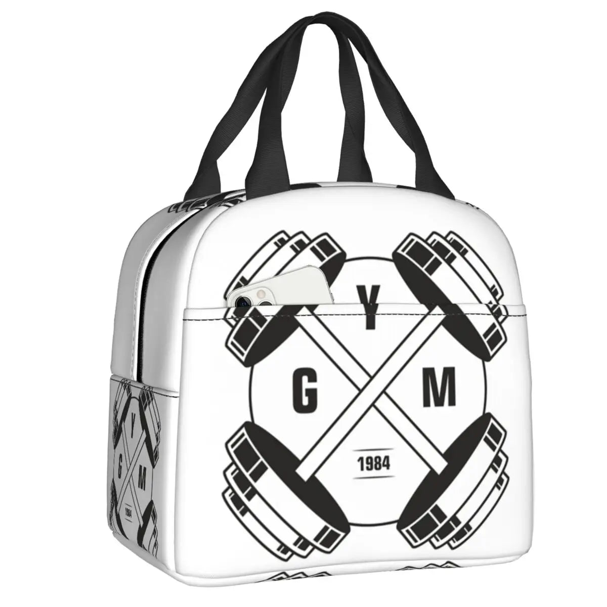 Powerhouse Gym Logo Insulated Lunch Bags for Work School Bodybuilding Fitness Portable Thermal Cooler Bento Box Women Kids