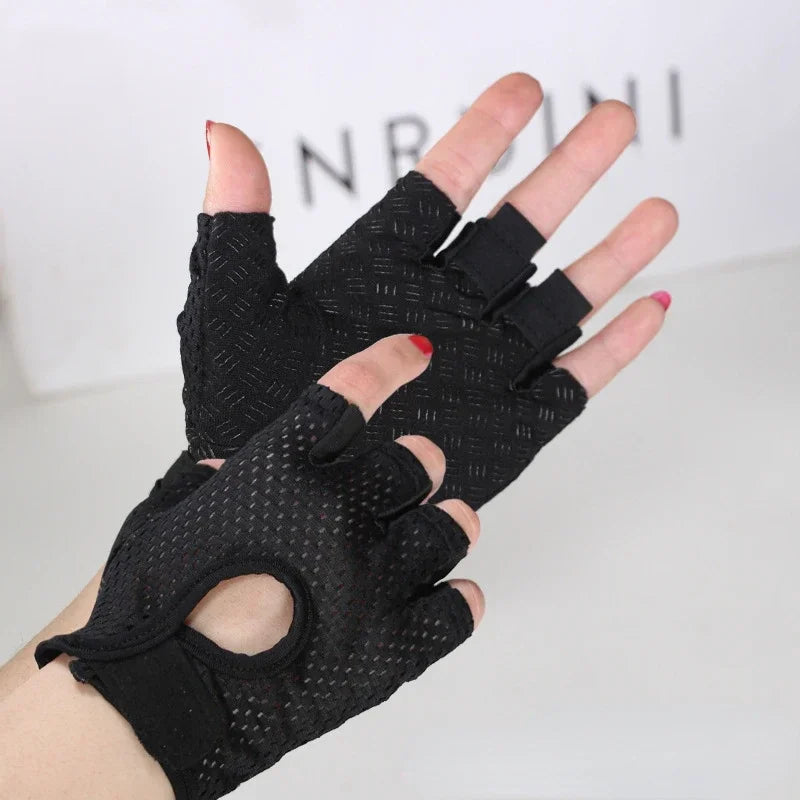 Turnhalle Handschuhe Frauen Männer Gewichtheben Fitness Handschuhe Fingerlos Atmungsaktiv Rutschfeste Gelpolster Bodybuilding Training Hanteln Handschuhe
