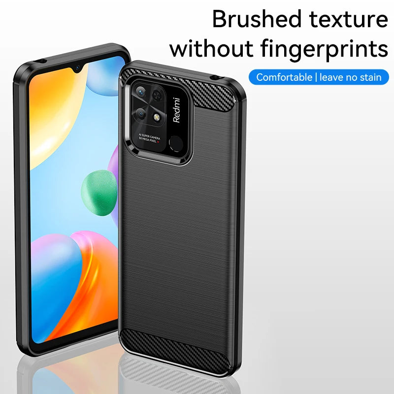 Para Xiaomi POCO C40 Funda para POCO C40 X4 M4 Pro F4 M3 X3 M5 M5S Funda Protectora Fibra TPU Silicona Armadura Goma POCO C40 Cubierta