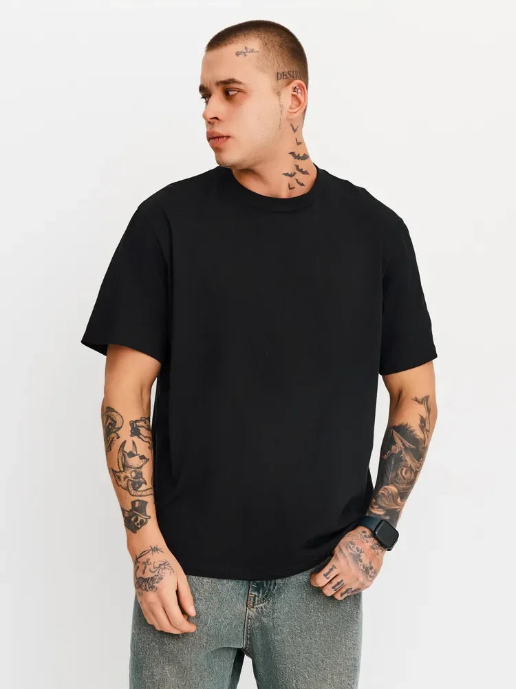 Einfarbige Partner-T-Shirts für vier Jahreszeiten, Basic Herren- und Damen-Kurzarm-T-Shirts, lässige, atmungsaktive Oversized-Sport-T-Shirts