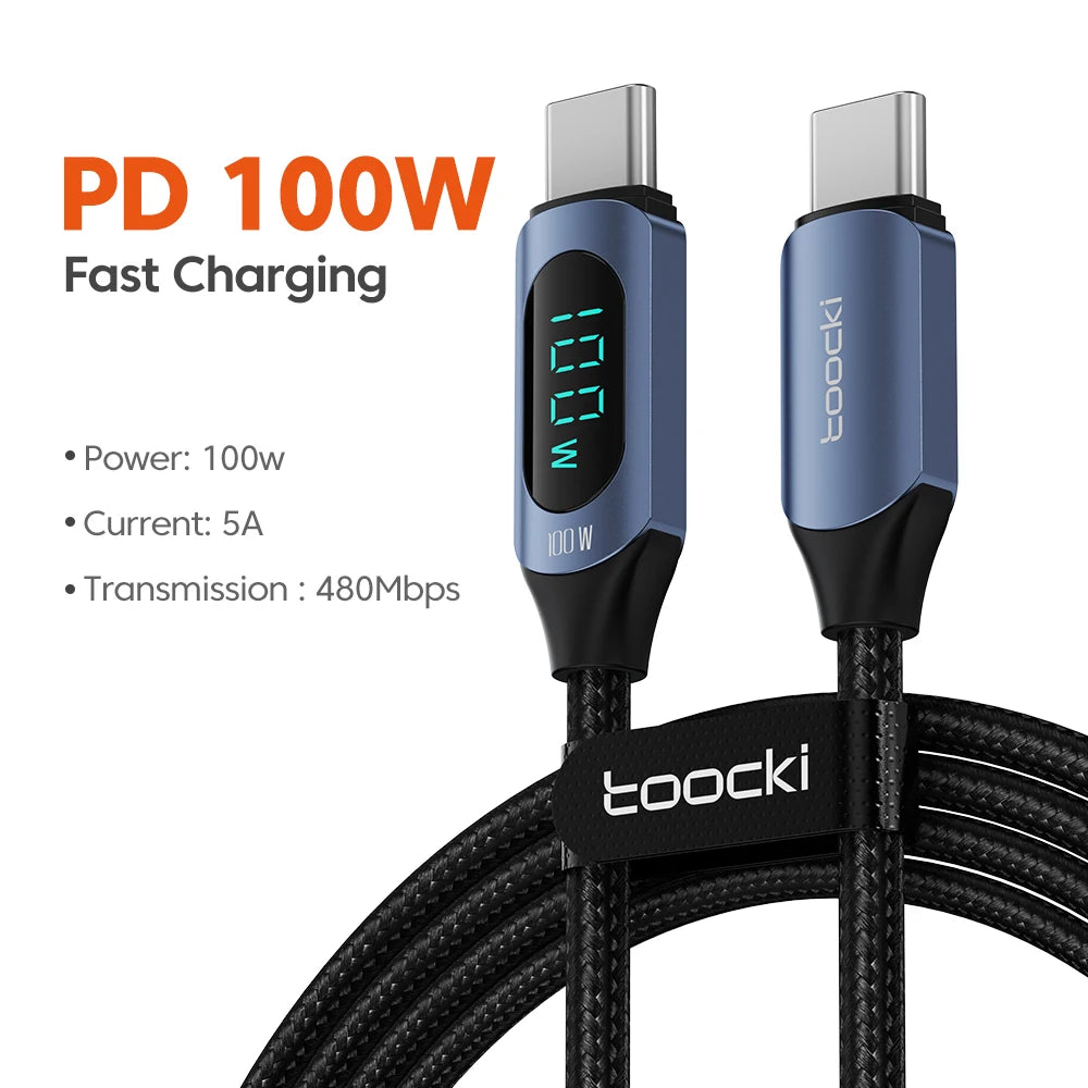 Toocki 100W USB-C Charging Cable with Display