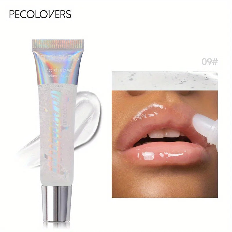 Glitzerndes Lippenöl Getönt Für Volleren Lippeneffekt, Kollagen-Lipgloss, Feuchtigkeitsspendende Lippenpflege Extreme Volumen Lippenessenz Lippenverstärker