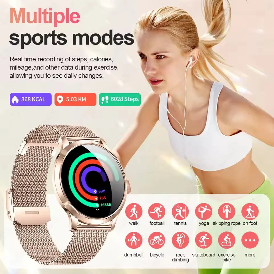 2025 NEW Smart Watch Women 1.32"AMOLED Sport Fitness Bracelet Custom Dial Watches Men Heart Rate  Bluetooth Call lady Smartwatch