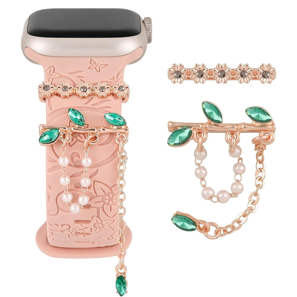 Charms for Apple Watch Band Series 9 8 7 6 5 4 SE 38 42 40 49 41 45 44 mm Decorative Ring Galaxy Watch 4 5 6 7 Strap Accessories